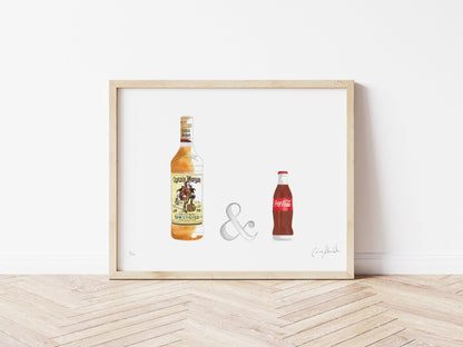 Framed Rum and Coke Art Print