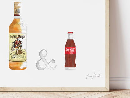 Framed Rum and Coke Art Print