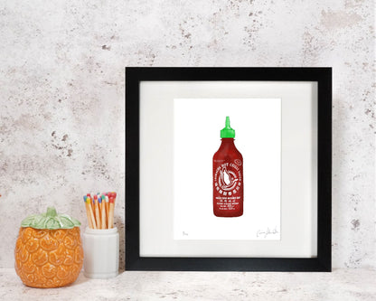 Framed Sriracha Art Print