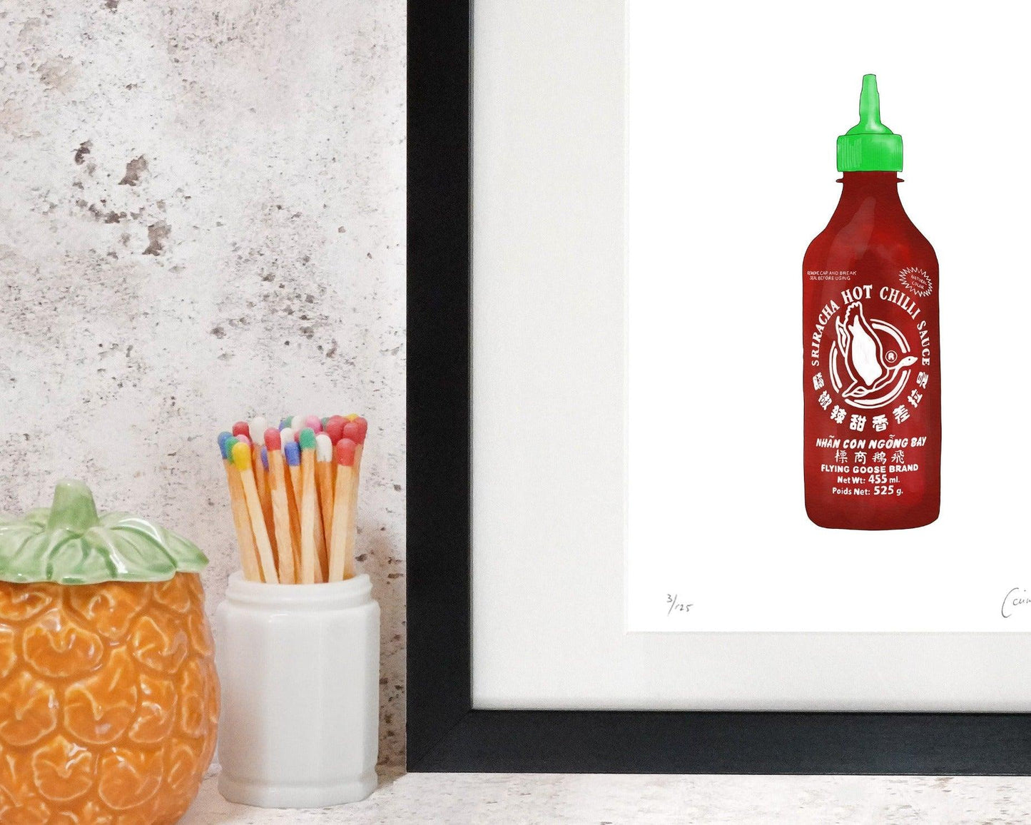 Framed Sriracha Art Print