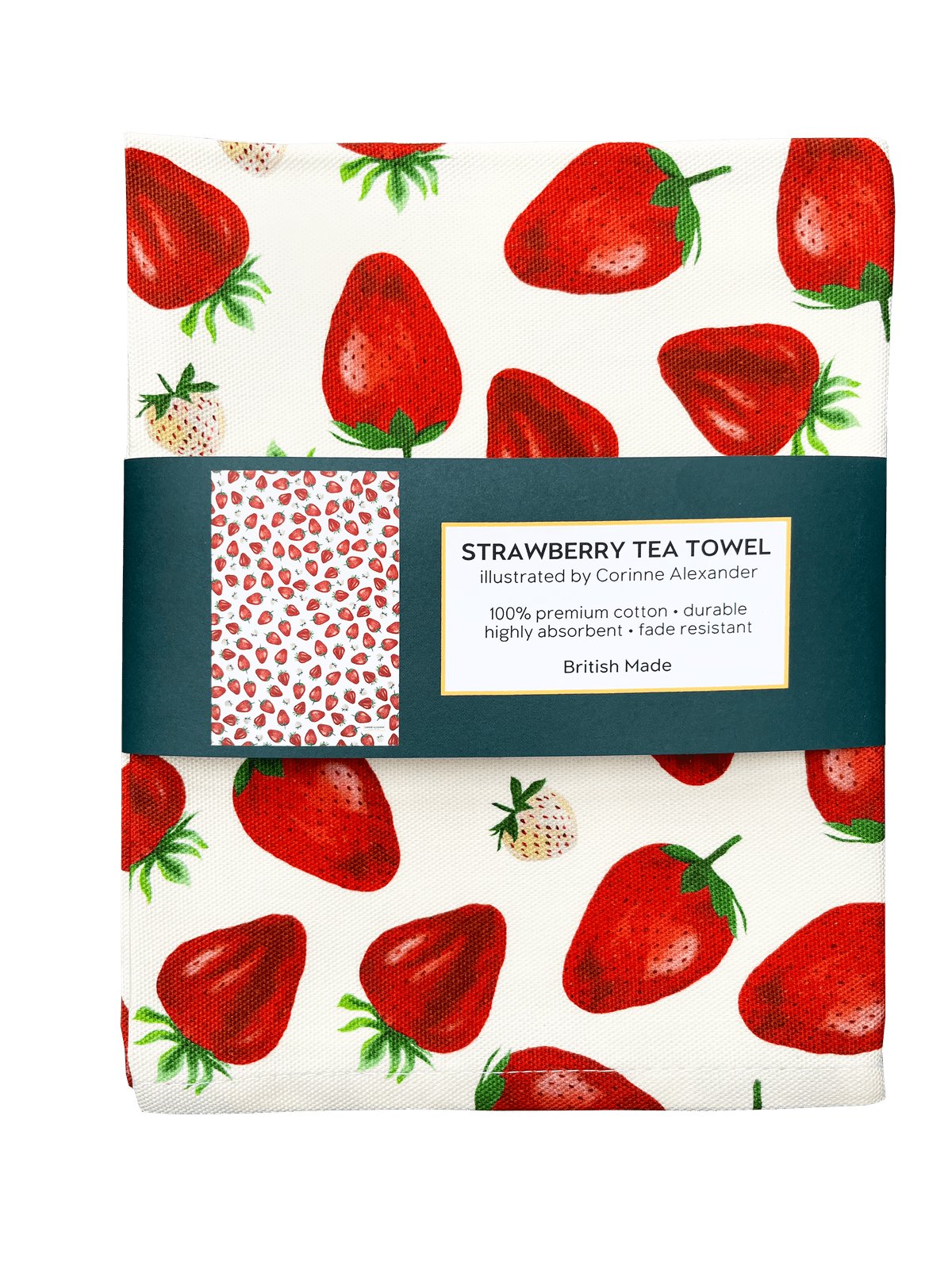 Cotton Strawberry Tea Towel 