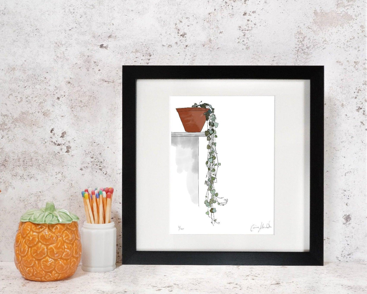 Framed String of Hearts Art Print
