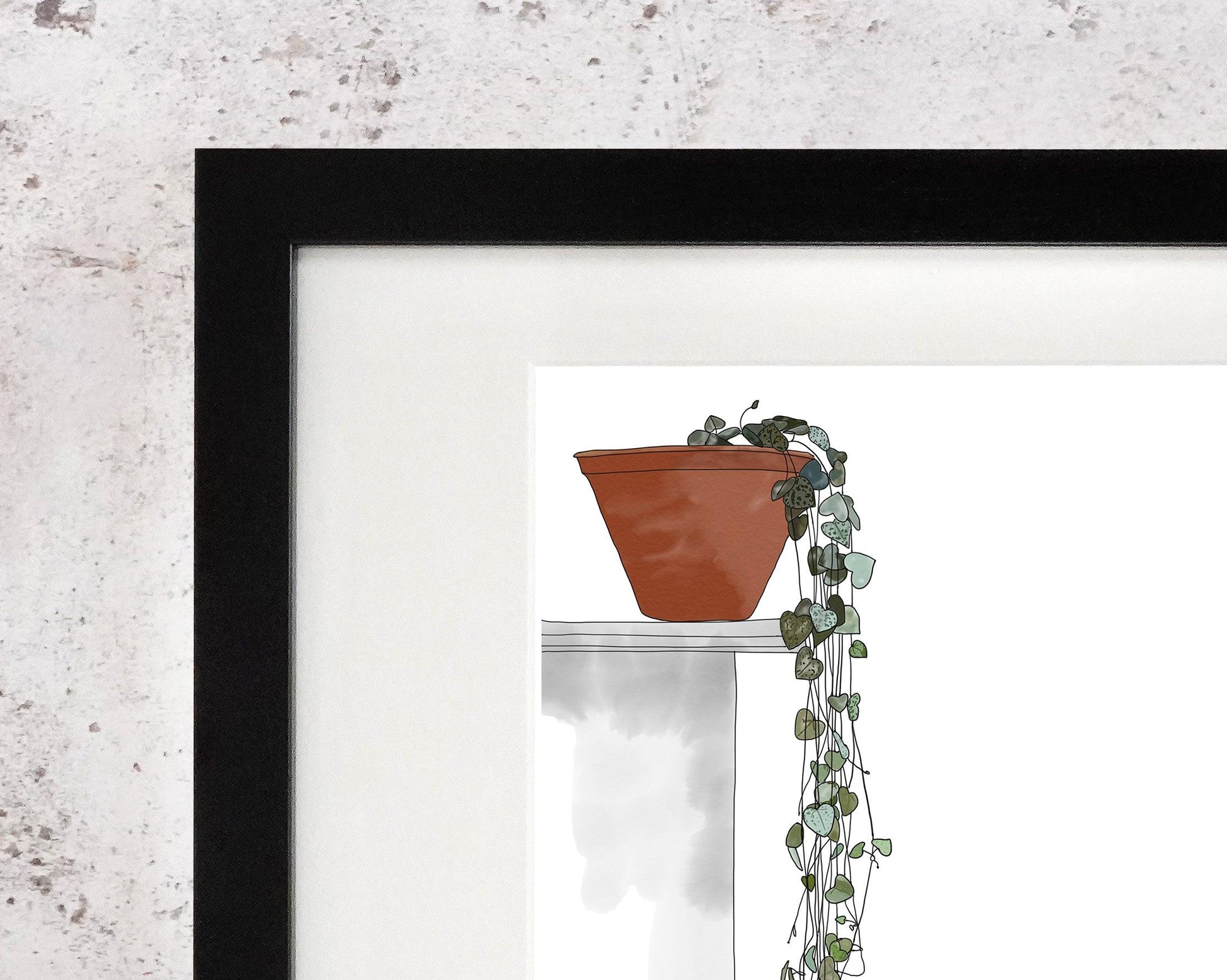 Framed String of Hearts Art Print
