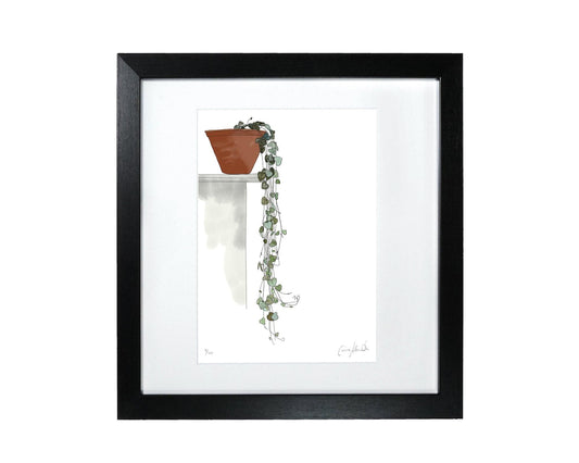 Framed String of Hearts Art Print
