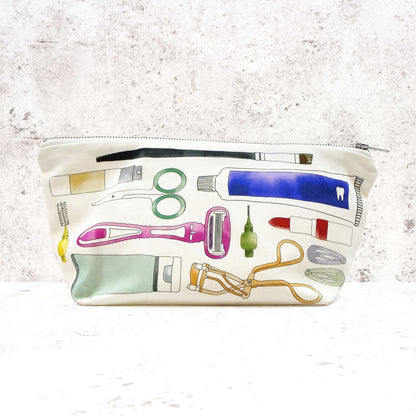 Illustrated women's toiletry bag 