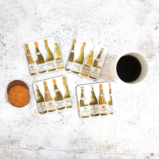 White Burgundy coaster set