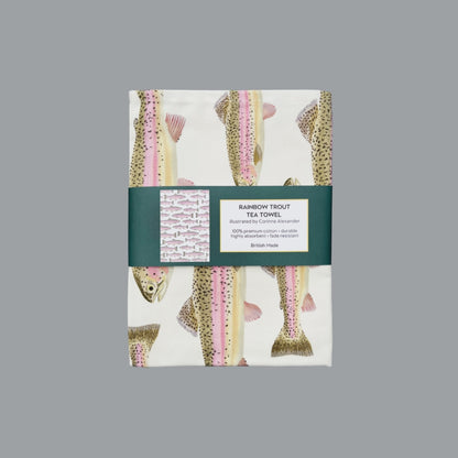 Uk made Rainbow Trout tea towel